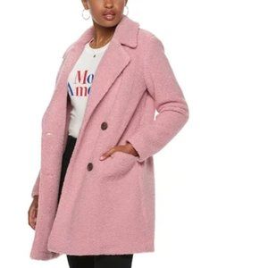 Popsugar Pink Teddy Coat sz L